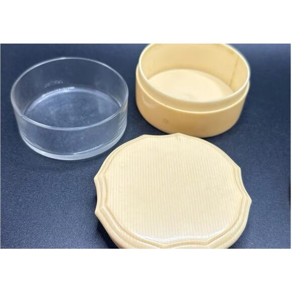 Ivory Pyralin Dolly Madison Vanity Covered Dish Celluloid 1920s with 1970s Dish - Picture 2 of 9